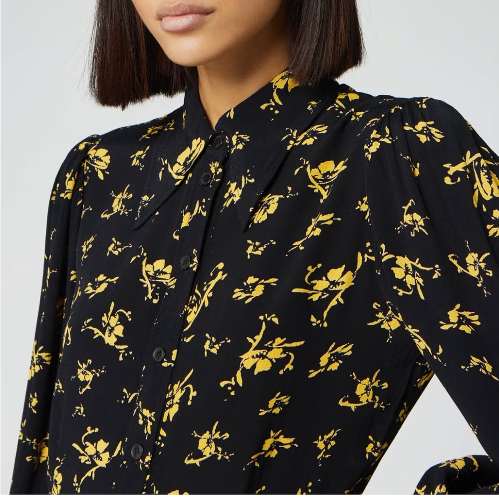 GANNI Dress with floral detail & exaggerated collar 🌻